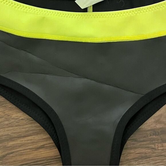 GlideSoul Neoprene Black and Neon Yellow Bikini Bottom Size Small - Picture 4 of 9